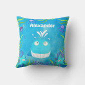 Niedliches Blaues Untermeer Kissen (Rückseite)