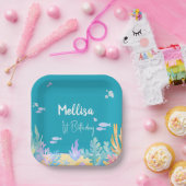 Niedliches Blaues Unterseepapier Teller (Party)