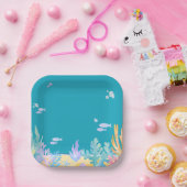 Niedliches Blaues Unterseepapier Teller (Party)