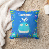 Niedliches Blaues Unterseewald Kissen (Decke)