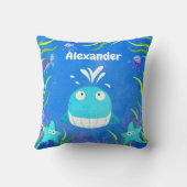 Niedliches Blaues Unterseewald Kissen (Rückseite)