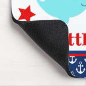 Niedliches blaues Wal- und Ankermuster Mousepad (Ecke)