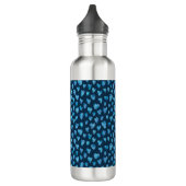 Niedliches Blaues Wasserfarben-Herzmuster Edelstahlflasche (Links)