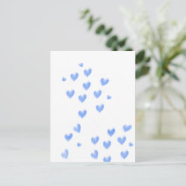 Niedliches blaues Wasserfarbenherz Postkarte