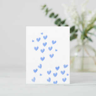 Niedliches blaues Wasserfarbenherz Postkarte
