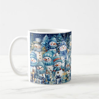 Niedliches Blaues Wasserfarbenschneegebiet WinterC Kaffeetasse