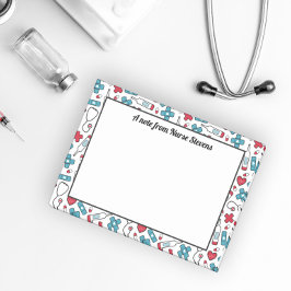 Niedliches blaues weißes Muster Ein Hinweis aus de Post-it Klebezettel