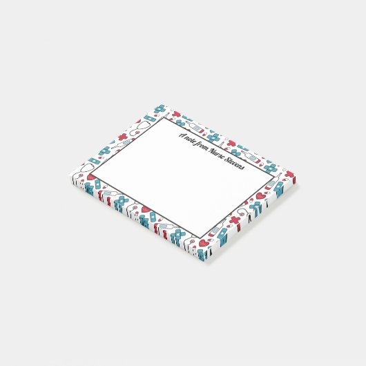 Niedliches blaues weißes Muster Ein Hinweis aus de Post-it Klebezettel (angewinkelt)