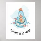 Niedliches blaues Whale Kinderzimmer/Bad Poster (Vorne)