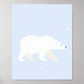 Niedliches blaues Winter-Polarbär Kinderzimmer Wan Poster (Vorne)
