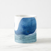 Niedliches Blauwal-Aquarellbild Kaffeetasse (Mittel)
