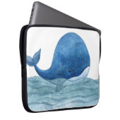 Niedliches Blauwal-Aquarellbild Laptopschutzhülle (Vorne Rechts)