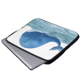 Niedliches Blauwal-Aquarellbild Laptopschutzhülle (Vorne Knopf)