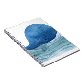 Niedliches Blauwal-Aquarellbild Notizblock (Rechte Seite)
