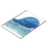 Niedliches Blauwal-Aquarellbild Notizblock (Linke Seite)
