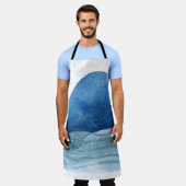 Niedliches Blauwal-Aquarellbild Schürze (Getragen)