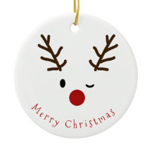 Niedliches blinzelndes Rudolf-Ren-Foto-Weihnachten