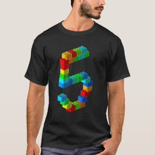 Niedliches Block Gebäude 5. Geburtstag 5 Jahre Jun T-Shirt