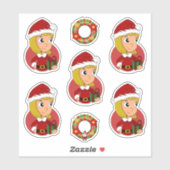 Niedliches blondes Cartoon-Sticker Aufkleber (Blatt)