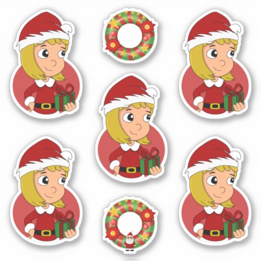 Niedliches blondes Cartoon-Sticker Aufkleber (Vorderseite)