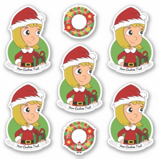 Niedliches blondes Cartoon-Sticker Aufkleber (Vorderseite)