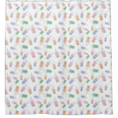Niedliches Blubble Tee Muster Pastellfarben Soft C Duschvorhang (Vorderseite)
