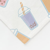 Niedliches Blubble Tee Muster Pastellfarben Soft C Fleecedecke (Ecke)