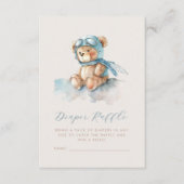 Niedliches Blue Aviator Teddy Bärentaucher-Raffel Begleitkarte (Vorderseite)