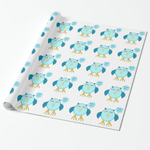 Niedliches Blue Baby Bowl Wrapping Paper Geschenkpapier