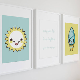 niedliches Blue-Baby-Zitat-Kinderzimmer-Poster Poster