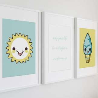 niedliches Blue-Baby-Zitat-Kinderzimmer-Poster Poster