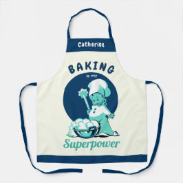 Niedliches Blue Baking ist meine Supermacht mit Na Schürze