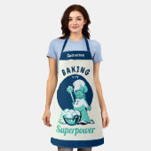 Niedliches Blue Baking ist meine Supermacht mit Na Schürze (Getragen)