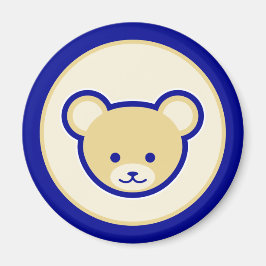 Niedliches Blue Beige Teddy Bear Cartoon Art Magnet