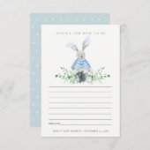Niedliches Blue Bunny Foliage Beratung für Mum Bab Begleitkarte (Vorne/Hinten)