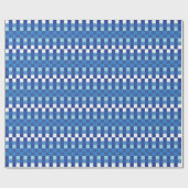 Niedliches Blue Checkerboard Geschenkpapier (Flach)
