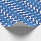 Niedliches Blue Checkerboard Geschenkpapier (Ecke)