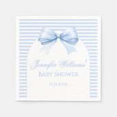 Niedliches Blue Chic Bow Striping Baby Boy Duschpa Serviette (Vorderseite)