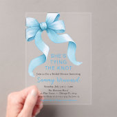 Niedliches Blue Coquette Bow Brautparty Acryleinladungen (Insitu (Handheld))