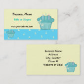 Niedliches Blue Cupcake Design Visitenkarte (Vorne/Hinten)