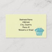 Niedliches Blue Cupcake Design Visitenkarte (Rückseite)