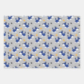 Niedliches Blue Dog Paws Wrapping Paper Set 3 Geschenkpapier Set (Vorderseite)