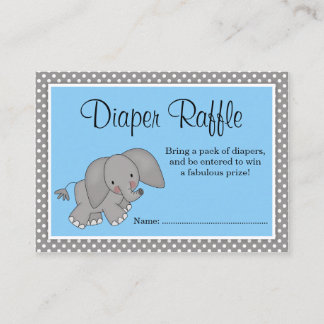 Niedliches Blue Elephant Baby Duschdusche Windeln  Begleitkarte