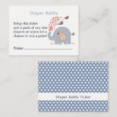 Niedliches Blue Elephant Duschduschdiplom Begleitkarte (Vorne/Hinten)