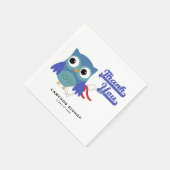 Niedliches Blue Graduate Owl mit Diplomarbeit Absc Serviette (Ecke)