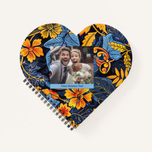 Niedliches Blue Green Floral Spiral Notebook Notizblock