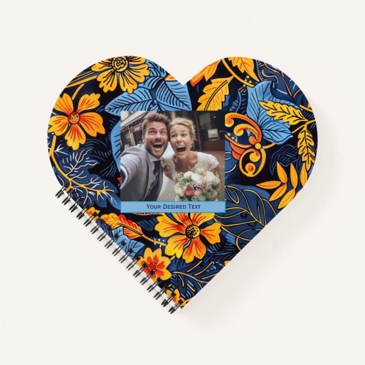 Niedliches Blue Green Floral Spiral Notebook Notizblock (Vorderseite)