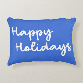 Niedliches Blue Happy Holidays Whimsical Letting Dekokissen