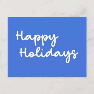Niedliches Blue Happy Holidays Whimsical Letting Postkarte