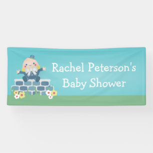 Niedliches Blue Humpty Dumpty Baby Duschbad Party Banner